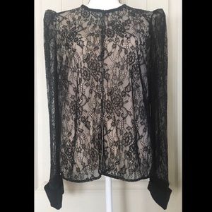 Express Sheer Black Lace Top